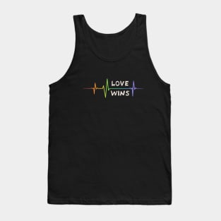 Love Wins Rainbow Heartbeat Pride Shirt, LGBTQ Pride, Gay Shirt, Lesbian Shirt, Gift for Gay Lesbian, Queer Pride Month Tank Top